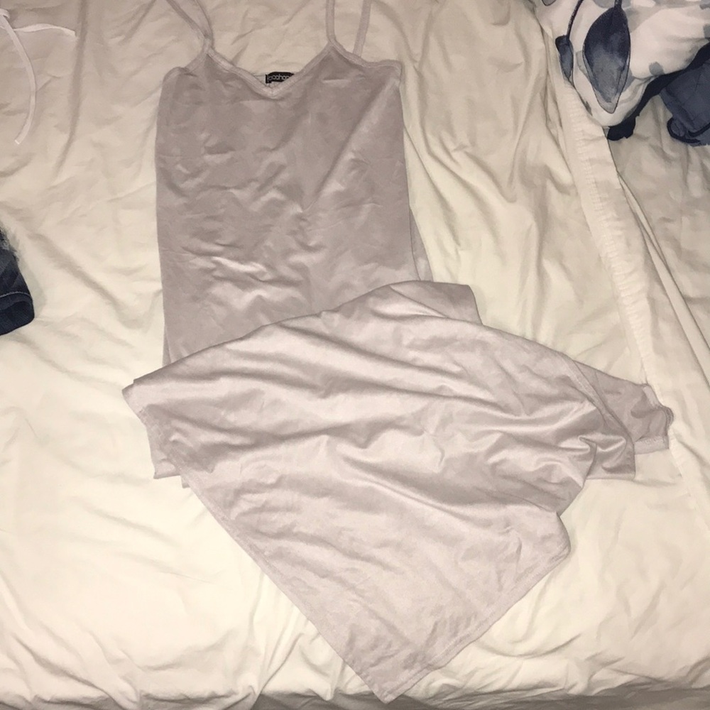 Grey suede dress